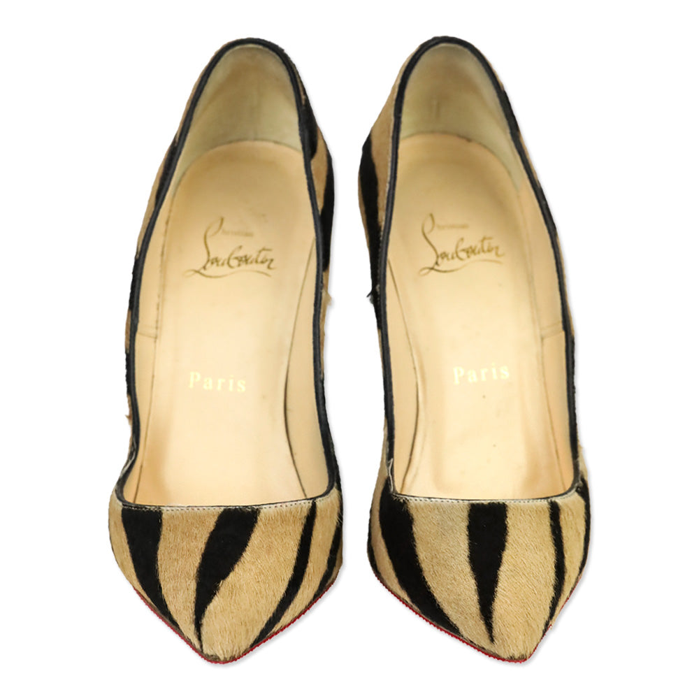 Christian Louboutin Fifi 100 Tiger-Print Calf Hair Pumps