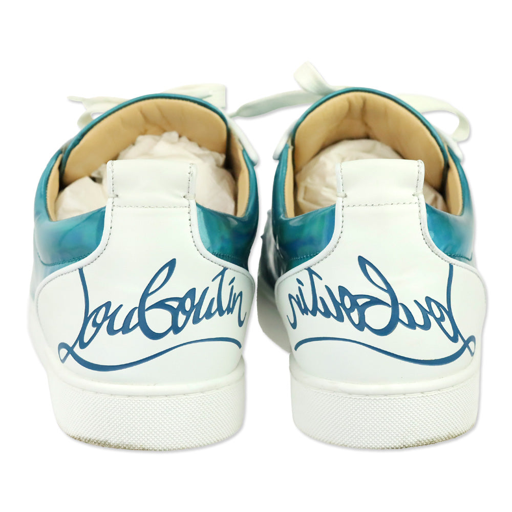 Christian Louboutin Fun Louis Junior Spikes Louis II Patent Psychic/White Leather Flat
