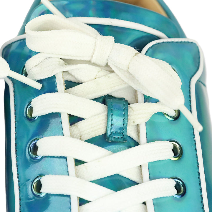 Christian Louboutin Fun Louis Junior Spikes Louis II Patent Psychic/White Leather Flat
