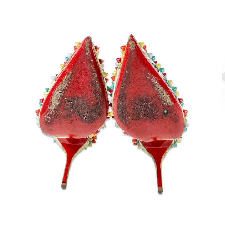 Christian Louboutin Hawaiian Print Studded Leather Pumps