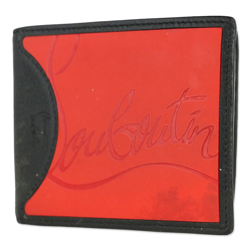 Christian Louboutin Loubi Rubber and Grained Calfskin Coolcard Wallet