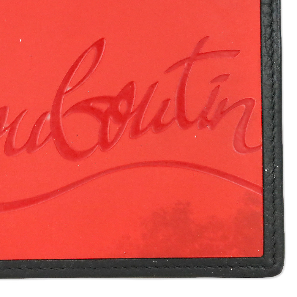 Christian Louboutin Loubi Rubber and Grained Calfskin Coolcard Wallet