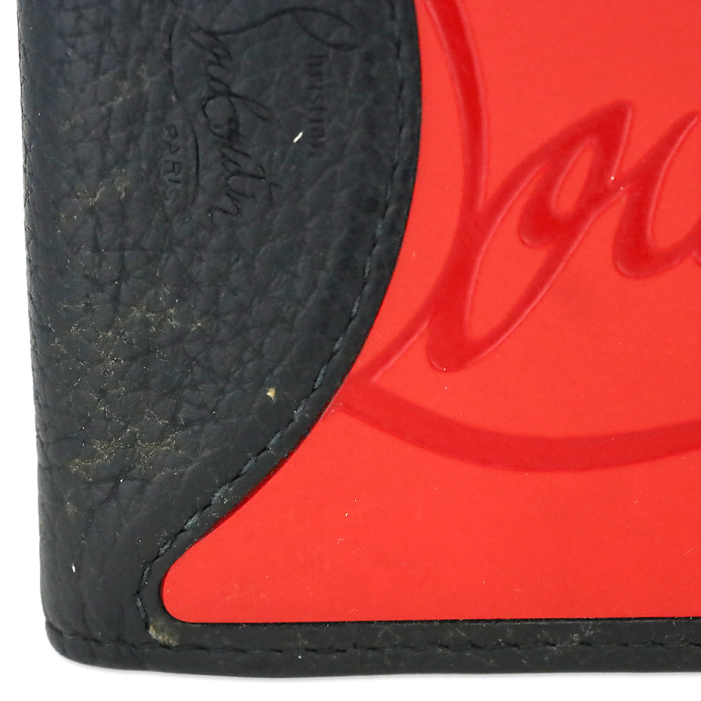 Christian Louboutin Loubi Rubber and Grained Calfskin Coolcard Wallet
