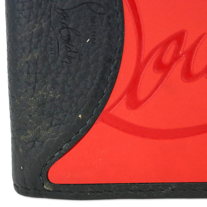 Christian Louboutin Loubi Rubber and Grained Calfskin Coolcard Wallet