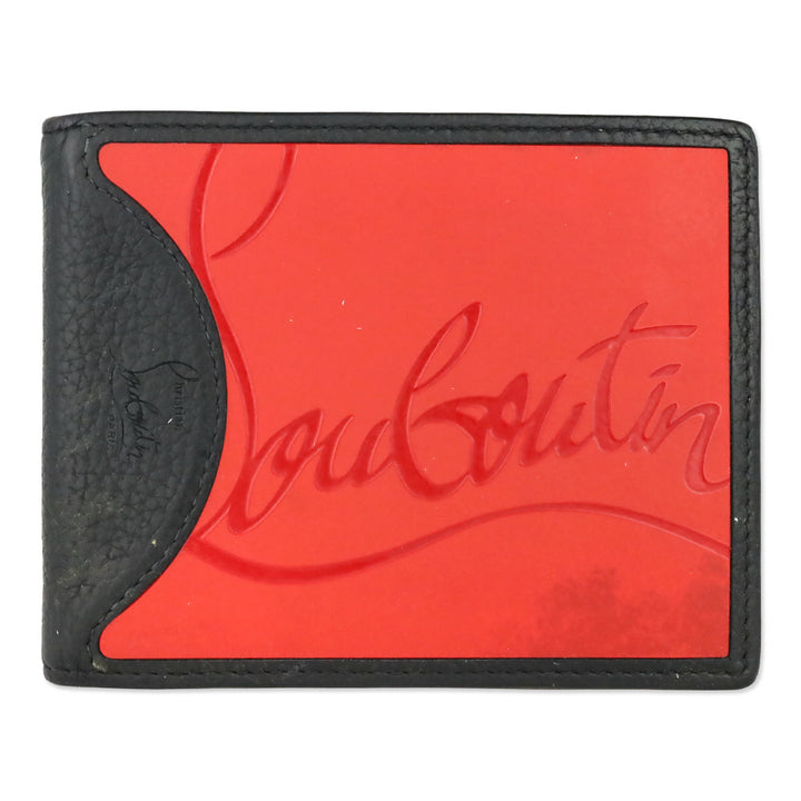 Christian Louboutin Loubi Rubber and Grained Calfskin Coolcard Wallet