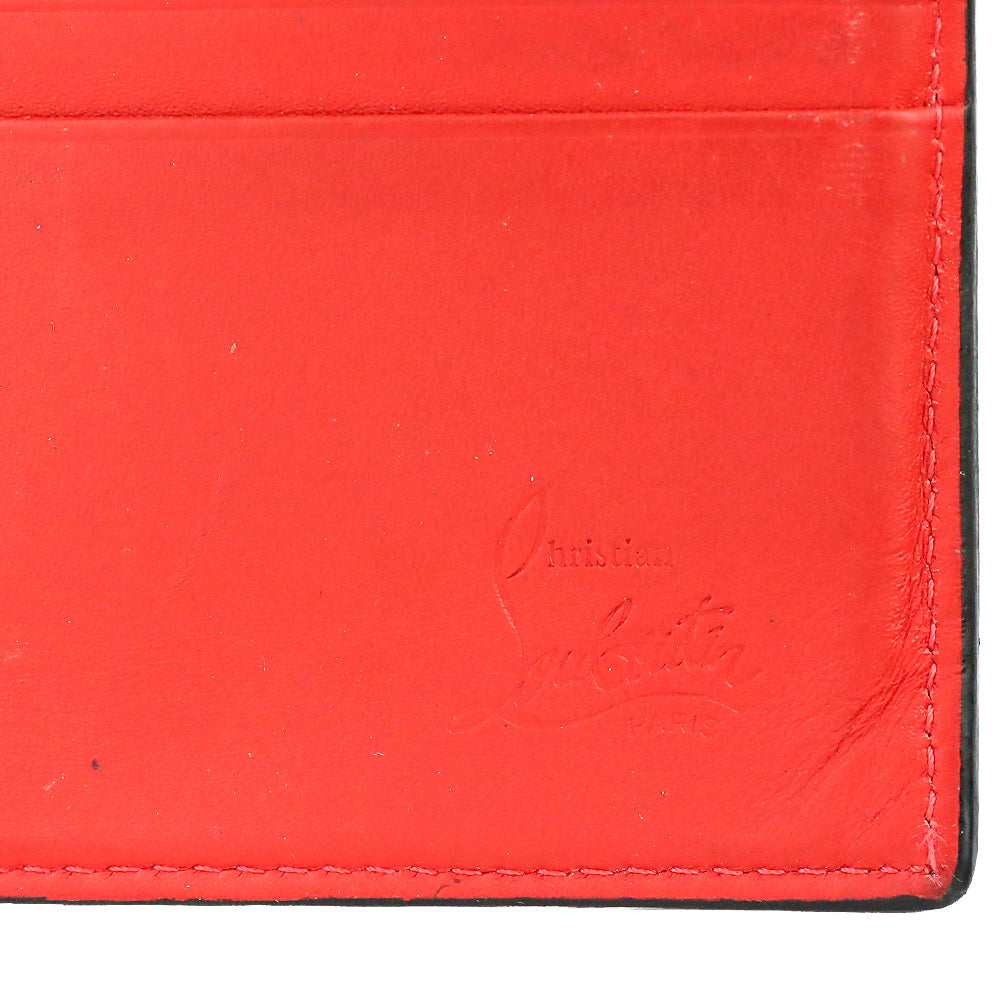 Christian Louboutin Loubi Rubber and Grained Calfskin Coolcard Wallet