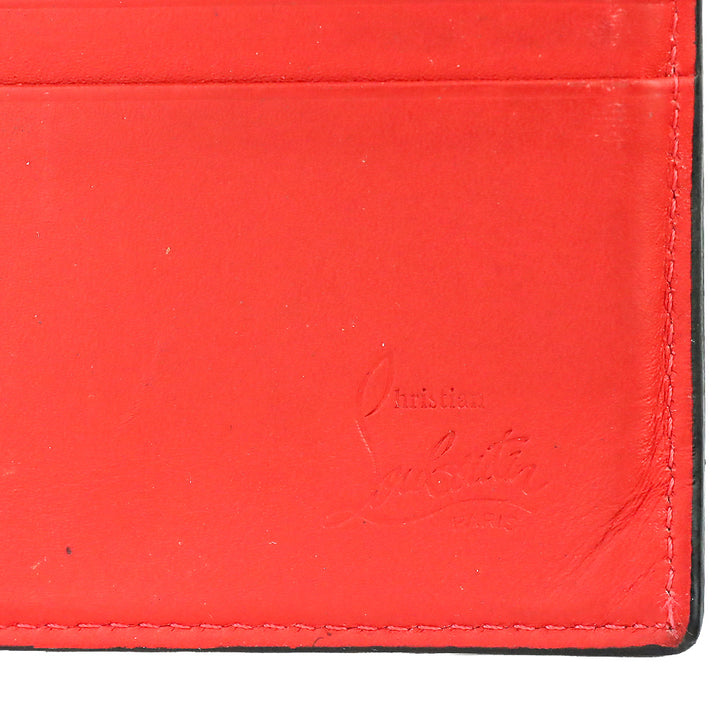 Christian Louboutin Loubi Rubber and Grained Calfskin Coolcard Wallet