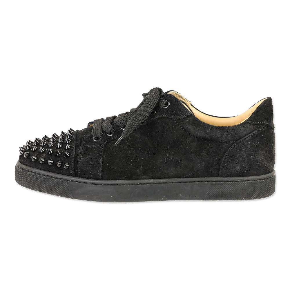 Christian Louboutin Louis Junior Spikes Black Veau Velours Sneaker