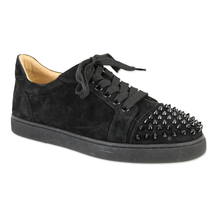 Christian Louboutin Louis Junior Spikes Black Veau Velours Sneaker