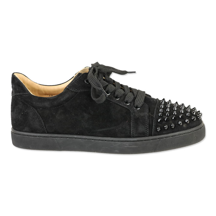Christian Louboutin Louis Junior Spikes Black Veau Velours Sneaker