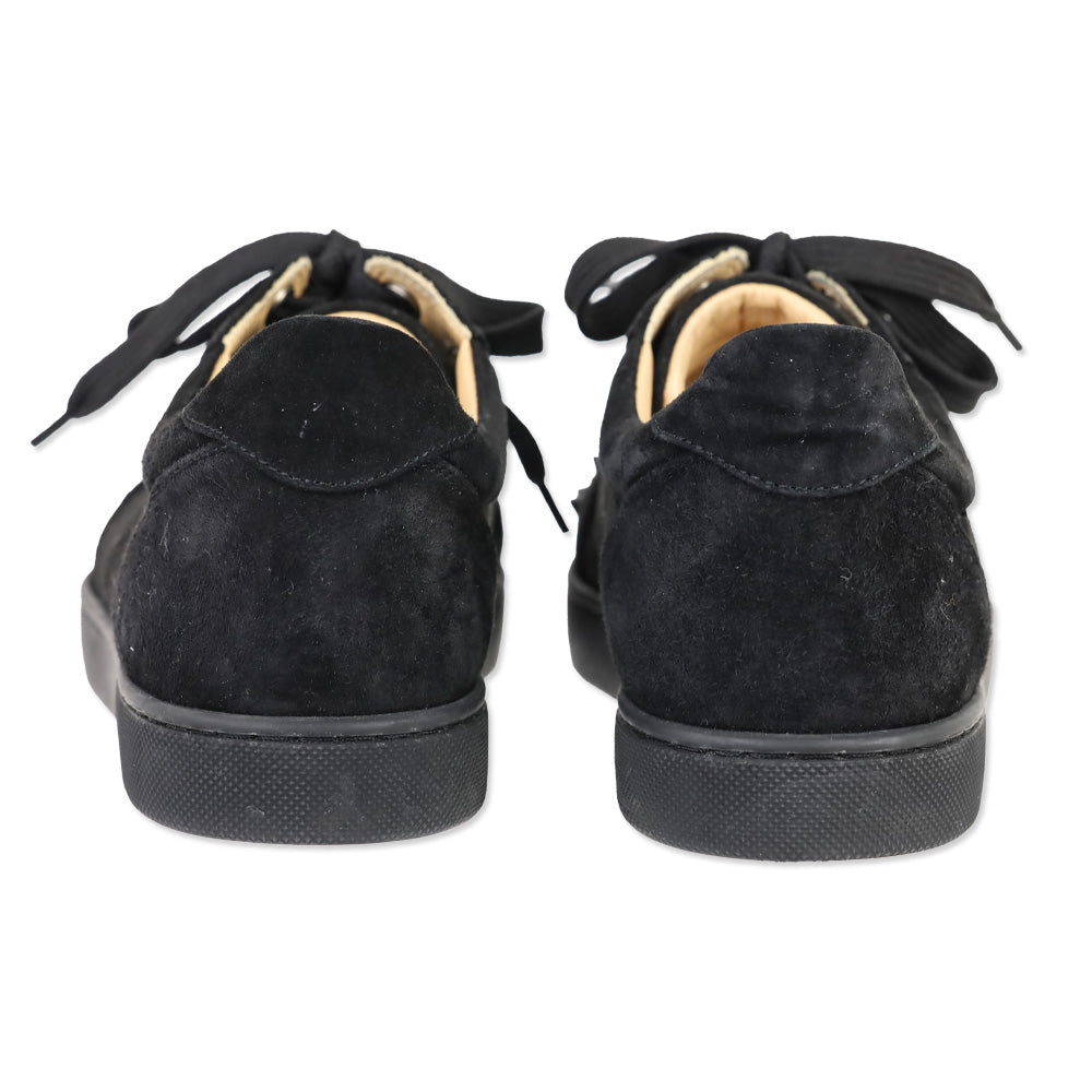 Christian Louboutin Louis Junior Spikes Black Veau Velours Sneaker
