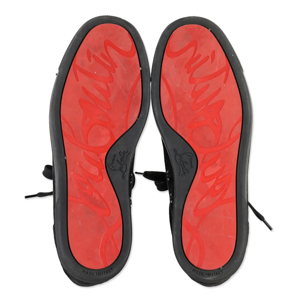 Christian Louboutin Louis Junior Spikes Black Veau Velours Sneaker