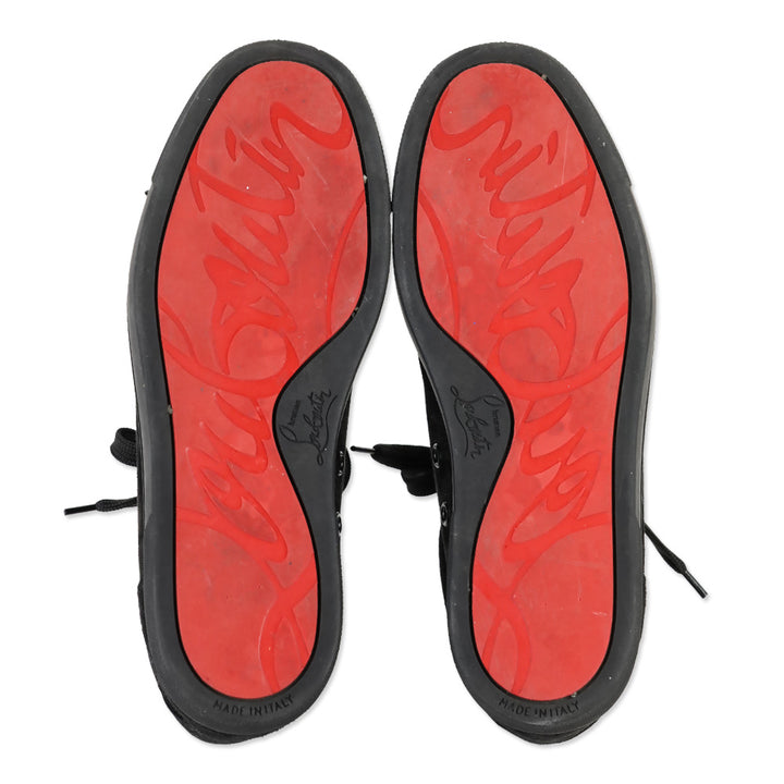 Christian Louboutin Louis Junior Spikes Black Veau Velours Sneaker