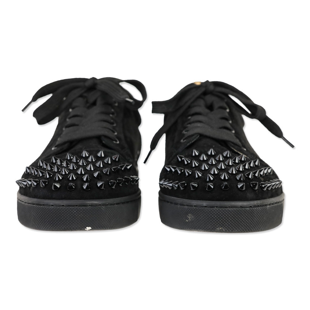 Christian Louboutin Louis Junior Spikes Black Veau Velours Sneaker