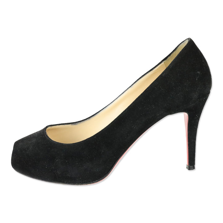 Christian Louboutin Mini Peep-Toe Black Pumps
