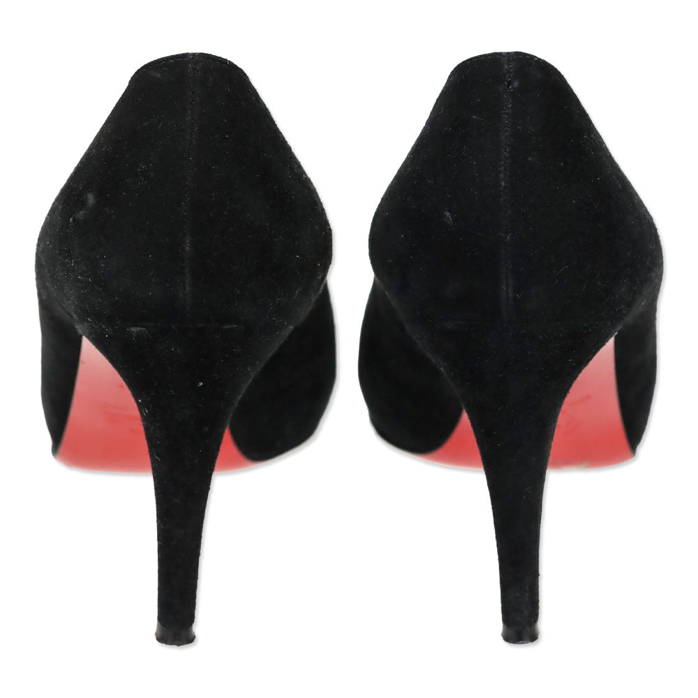 Christian Louboutin Mini Peep-Toe Black Pumps