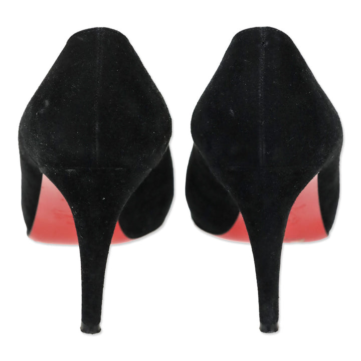 Christian Louboutin Mini Peep-Toe Black Pumps