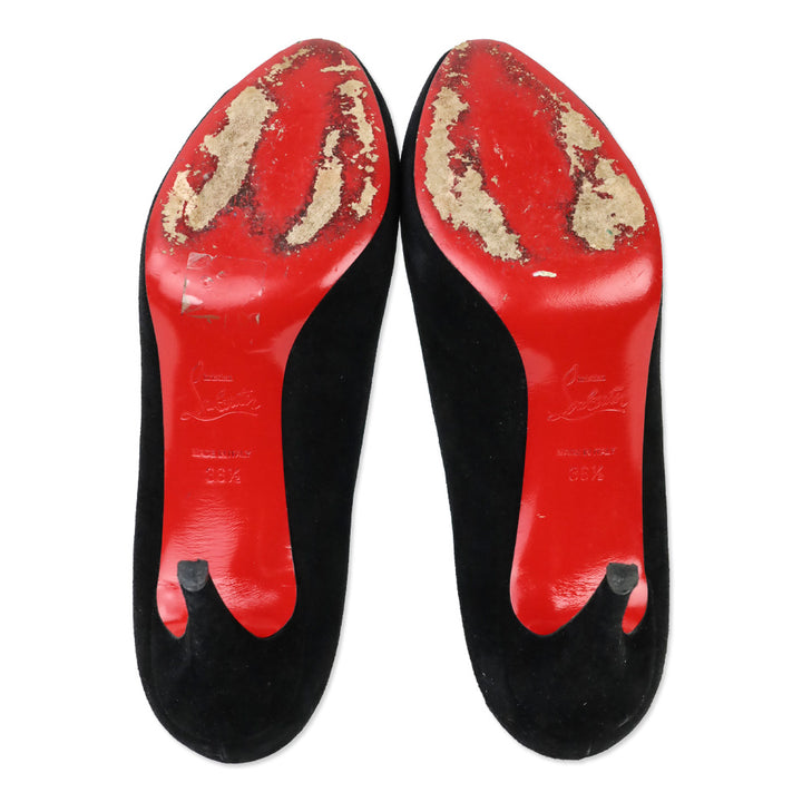 Christian Louboutin Mini Peep-Toe Black Pumps