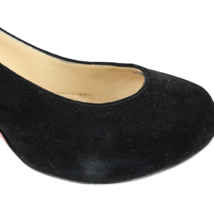 Christian Louboutin Mini Peep-Toe Black Pumps