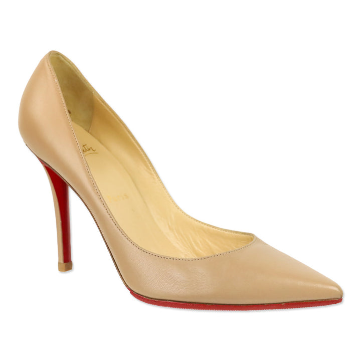 Christian Louboutin Miss Z Blush Leather Pointed-Toe 100mm Pumps