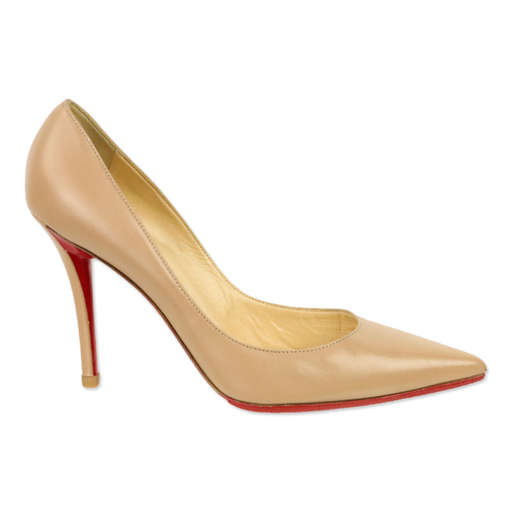 Christian Louboutin Miss Z Blush Leather Pointed-Toe 100mm Pumps