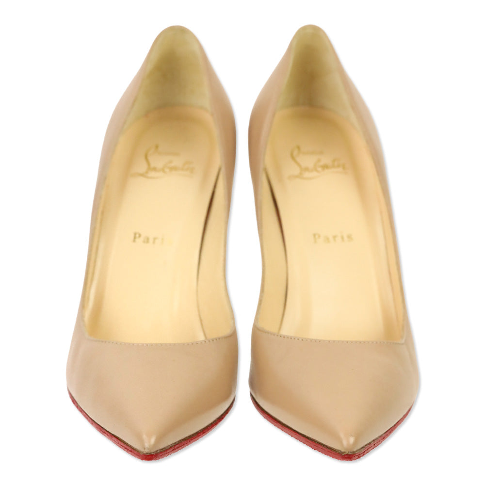 Christian Louboutin Miss Z Blush Leather Pointed-Toe 100mm Pumps