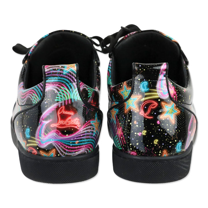 Christian Louboutin Multi/Psy Starlight Patent Leather Louis Junior Spikes Orlato Flat Low-top Sneakers