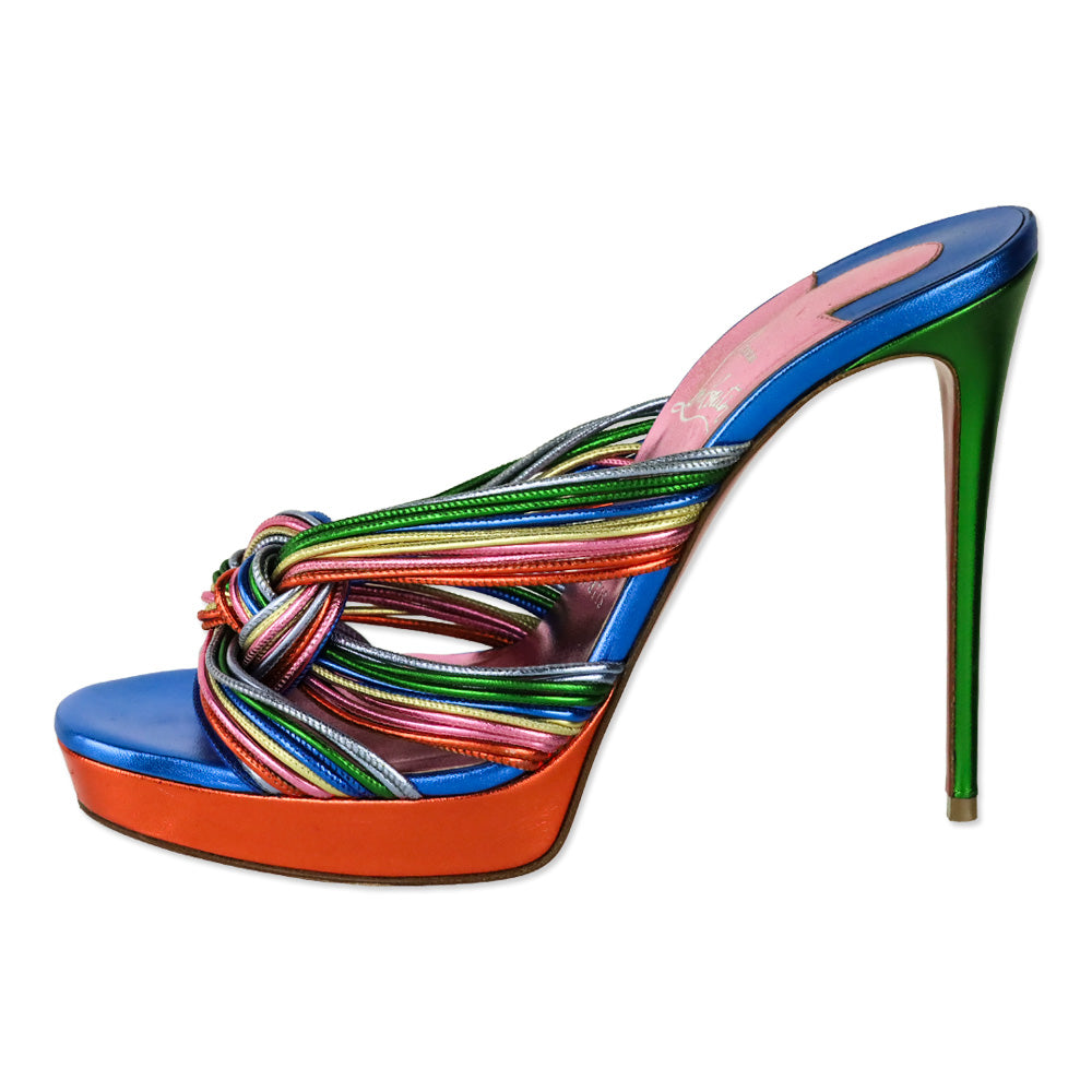 Christian Louboutin Multicolor Kid Laminato Multitaski Alta 120mm Platform Sandal