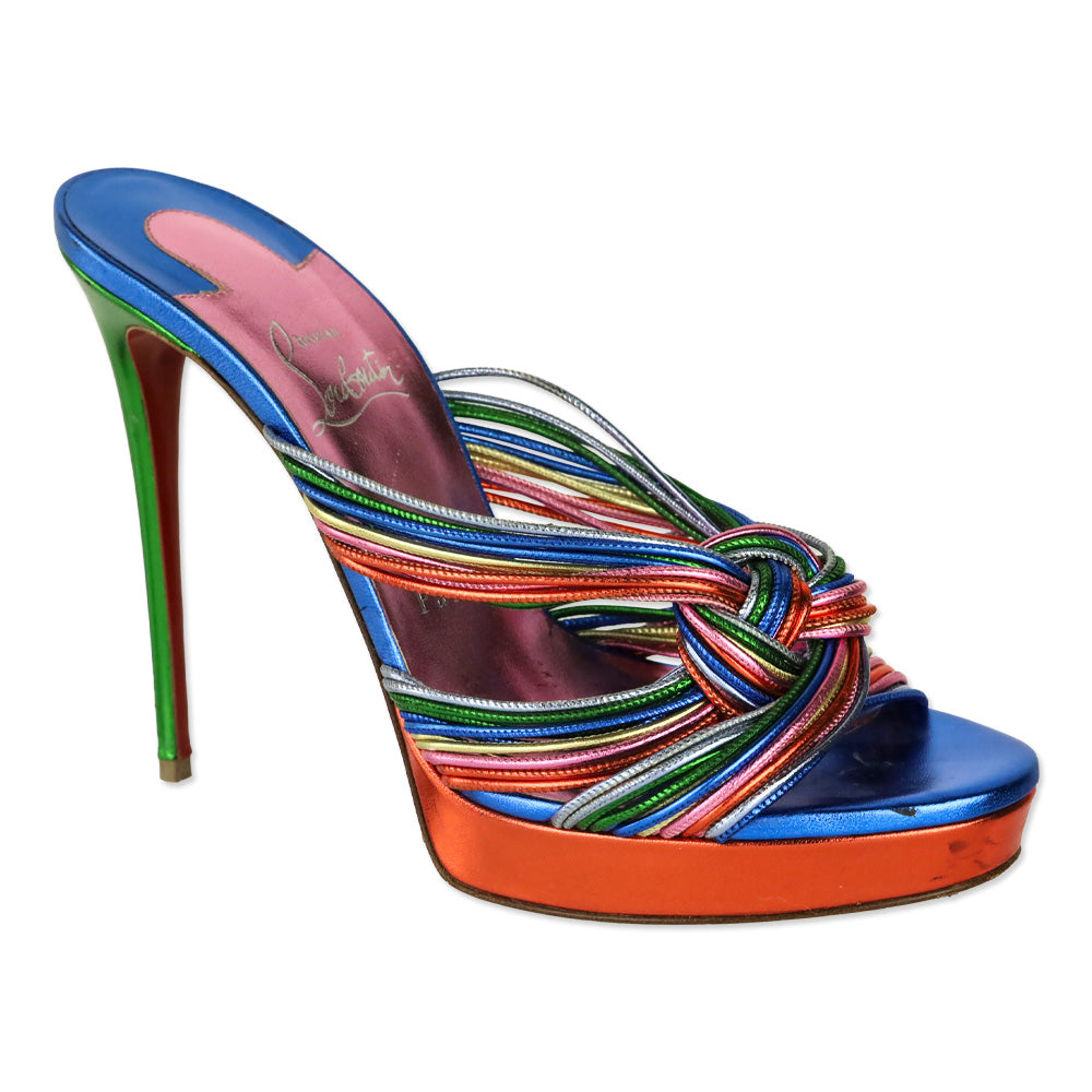 Christian Louboutin Multicolor Kid Laminato Multitaski Alta 120mm Platform Sandal