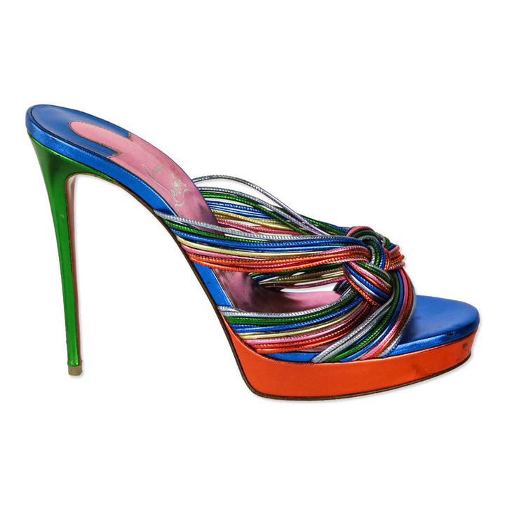Christian Louboutin Multicolor Kid Laminato Multitaski Alta 120mm Platform Sandal