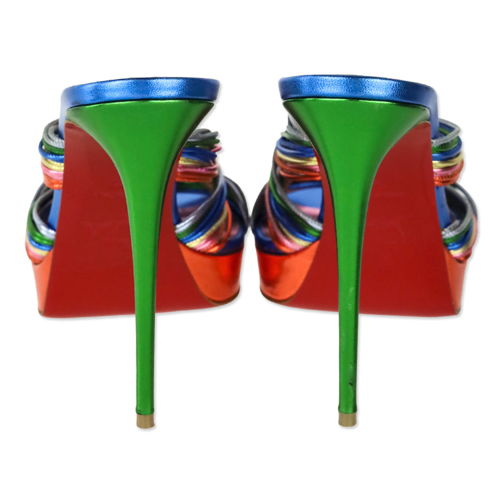 Christian Louboutin Multicolor Kid Laminato Multitaski Alta 120mm Platform Sandal