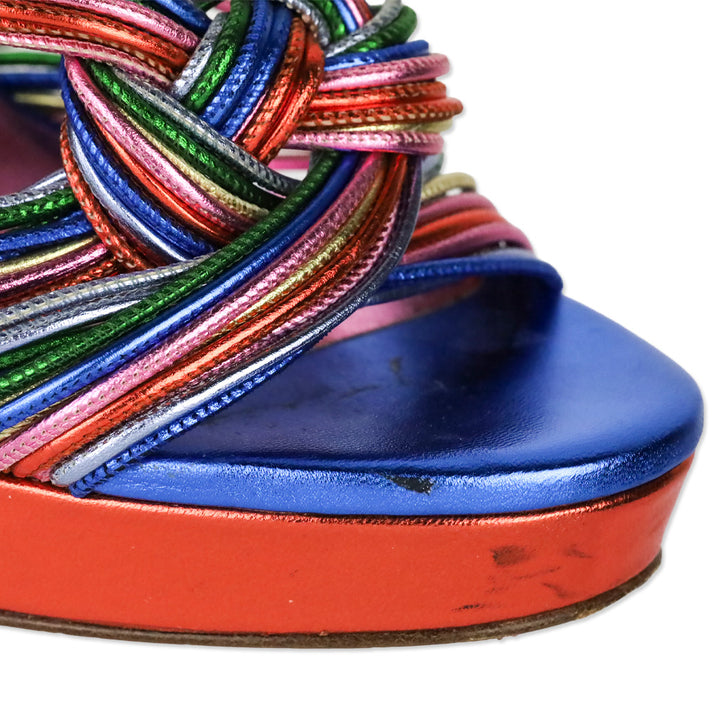 Christian Louboutin Multicolor Kid Laminato Multitaski Alta 120mm Platform Sandal