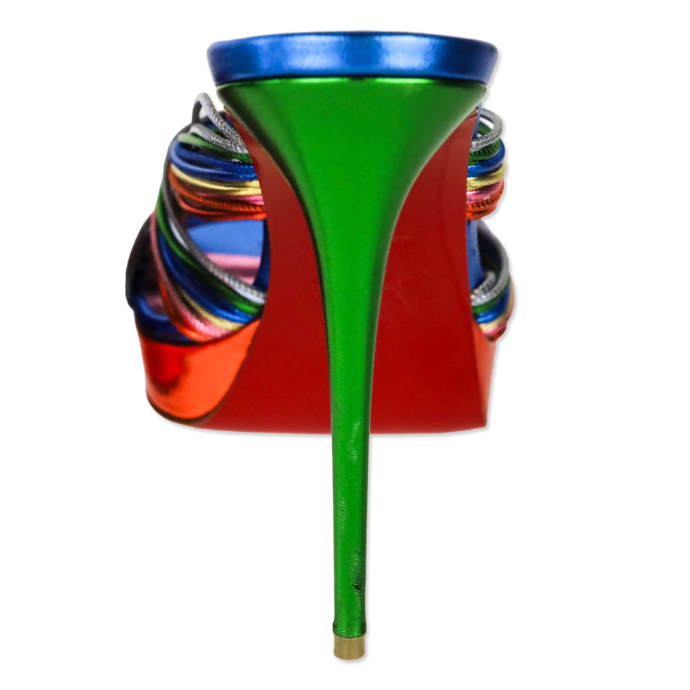 Christian Louboutin Multicolor Kid Laminato Multitaski Alta 120mm Platform Sandal