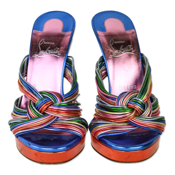 Christian Louboutin Multicolor Kid Laminato Multitaski Alta 120mm Platform Sandal