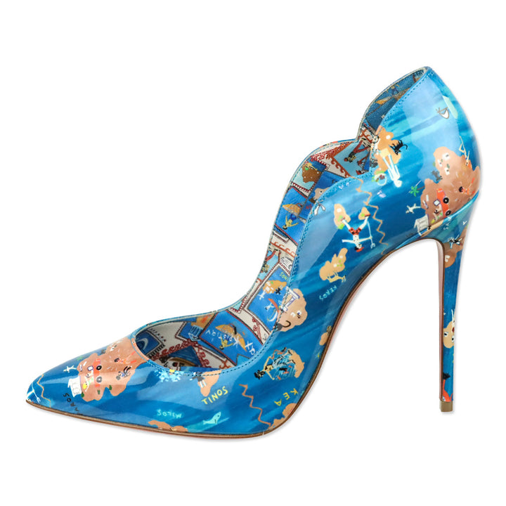 Christian Louboutin Multicolor Loubi Odissey Patent 100mm Hot Chick Pumps