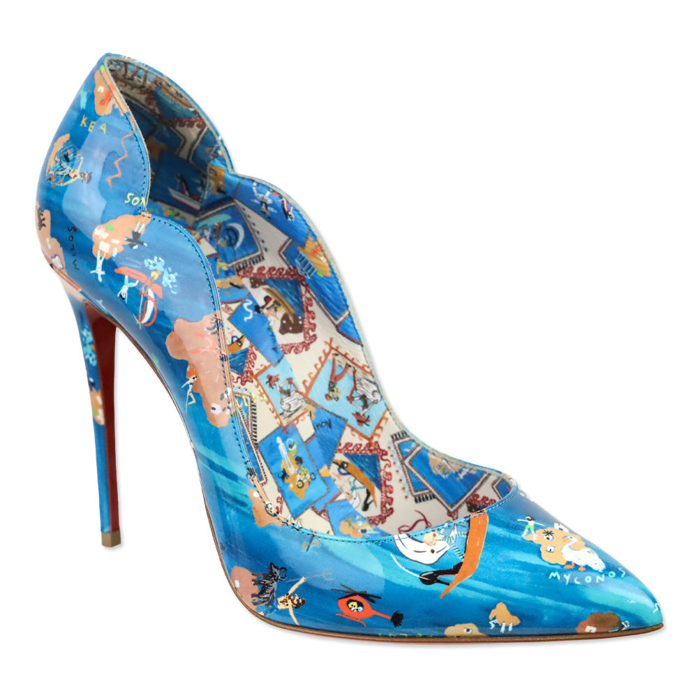 Christian Louboutin Multicolor Loubi Odissey Patent 100mm Hot Chick Pumps