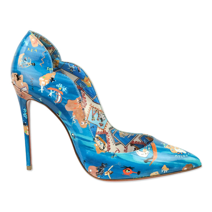Christian Louboutin Multicolor Loubi Odissey Patent 100mm Hot Chick Pumps