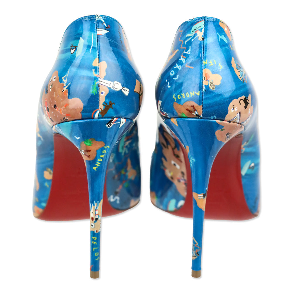Christian Louboutin Multicolor Loubi Odissey Patent 100mm Hot Chick Pumps
