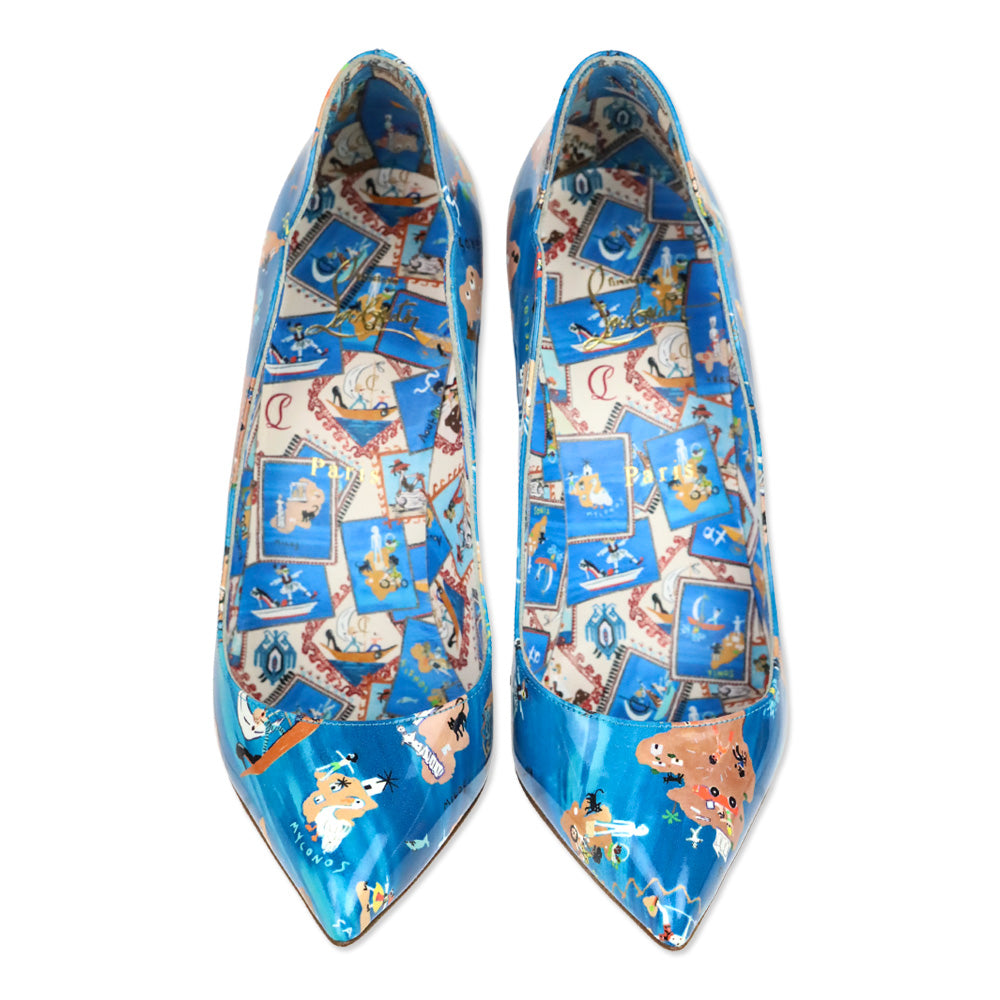 Christian Louboutin Multicolor Loubi Odissey Patent 100mm Hot Chick Pumps