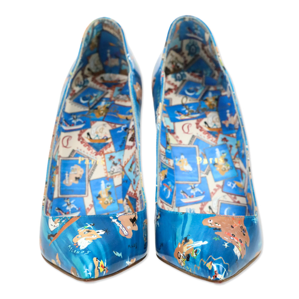 Christian Louboutin Multicolor Loubi Odissey Patent 100mm Hot Chick Pumps