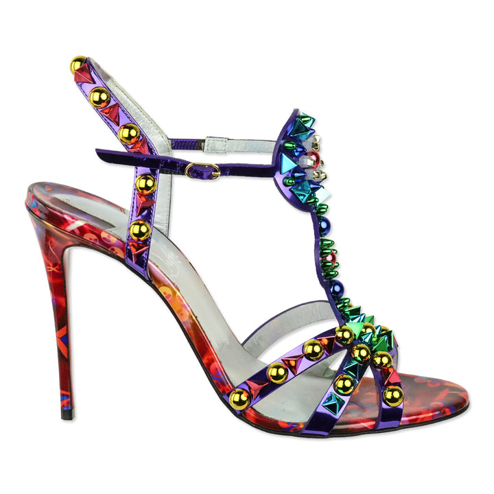 Christian Louboutin Multicolor Patent Leather Goldora Disco 100 Sandals