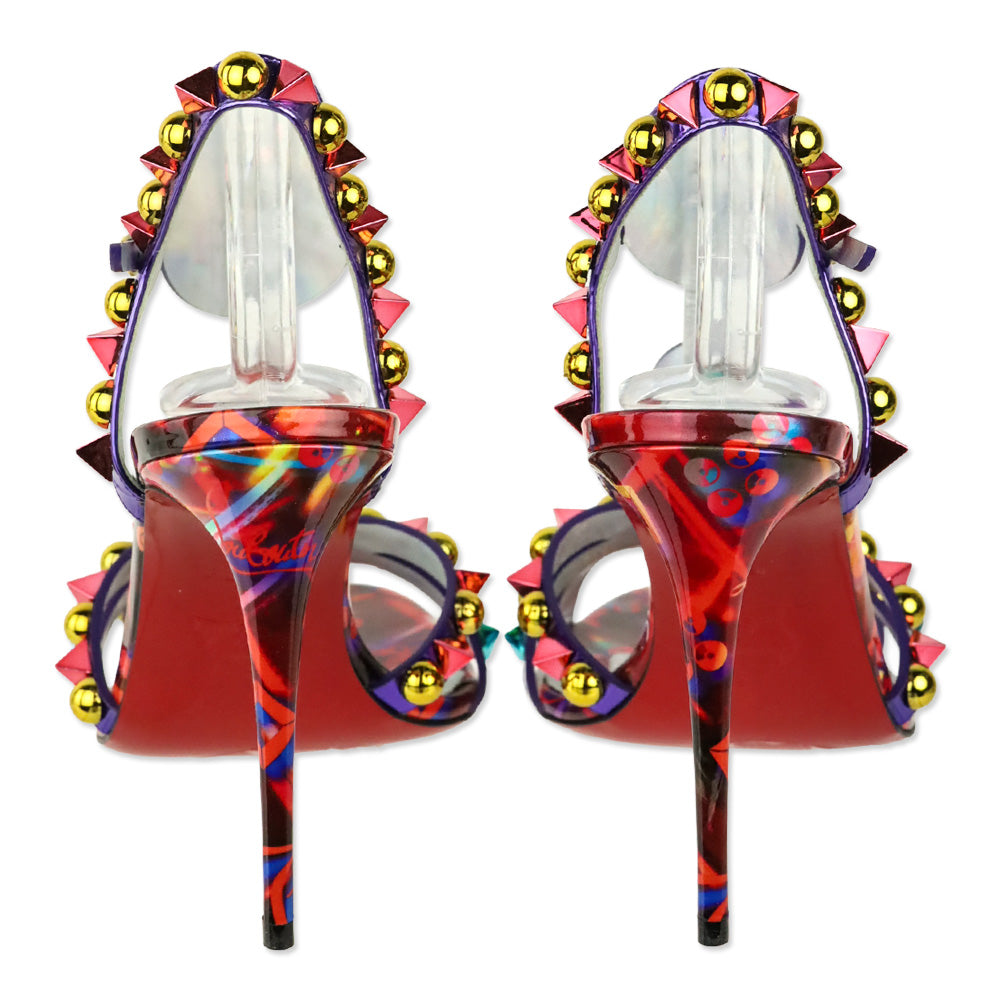 Christian Louboutin Multicolor Patent Leather Goldora Disco 100 Sandals