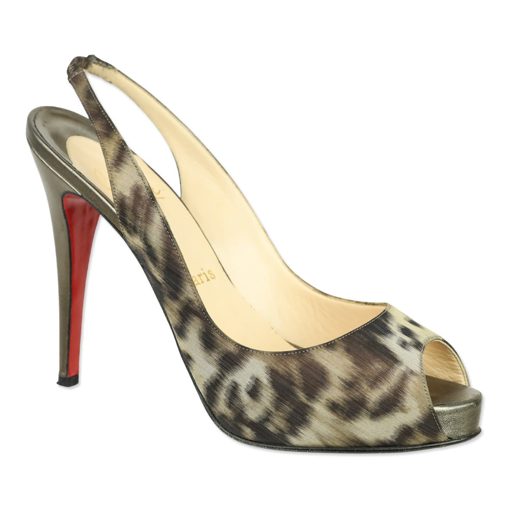 Christian Louboutin Nappa/Leopard Satin N° Prive Pump