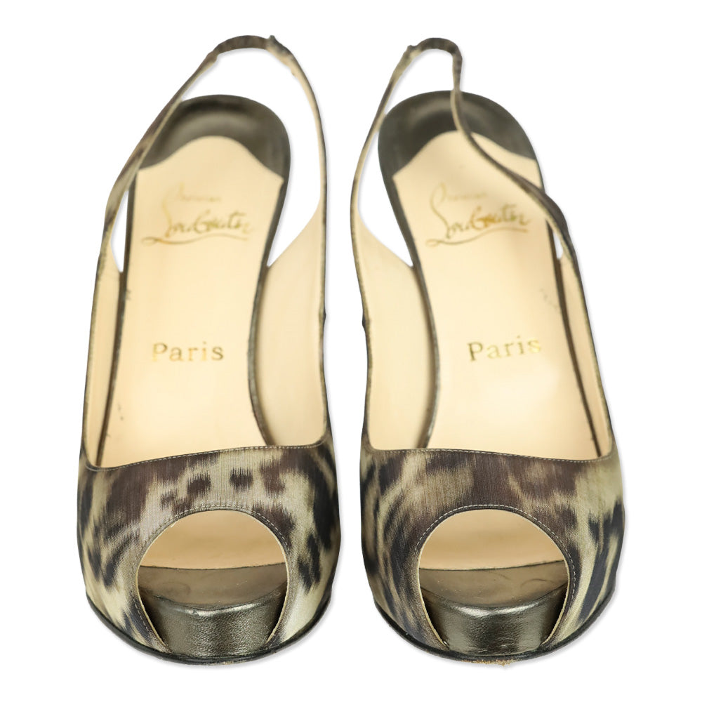 Christian Louboutin Nappa/Leopard Satin N° Prive Pump