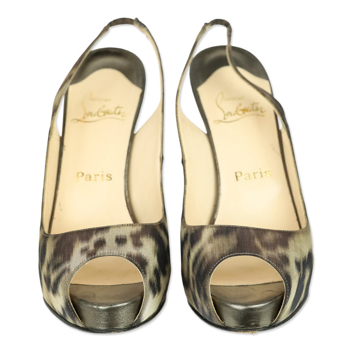 Christian Louboutin Nappa/Leopard Satin N° Prive Pump