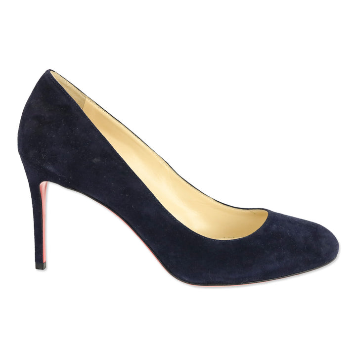 Christian Louboutin Navy Suede Fifi 80 Pumps