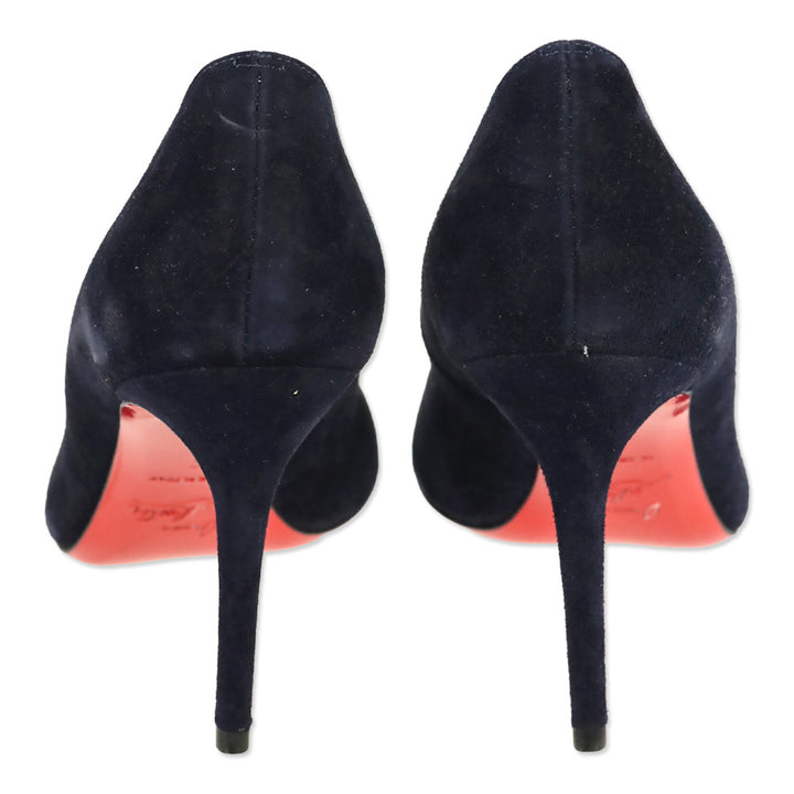Christian Louboutin Navy Suede Fifi 80 Pumps