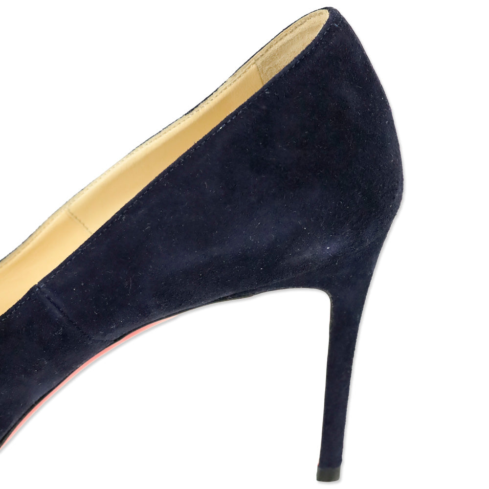 Christian Louboutin Navy Suede Fifi 80 Pumps