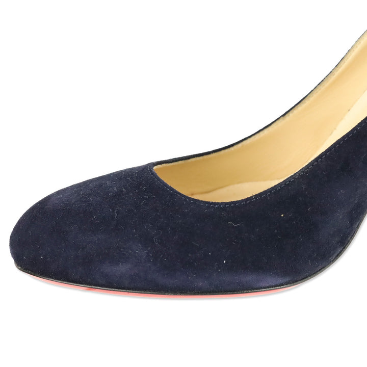 Christian Louboutin Navy Suede Fifi 80 Pumps