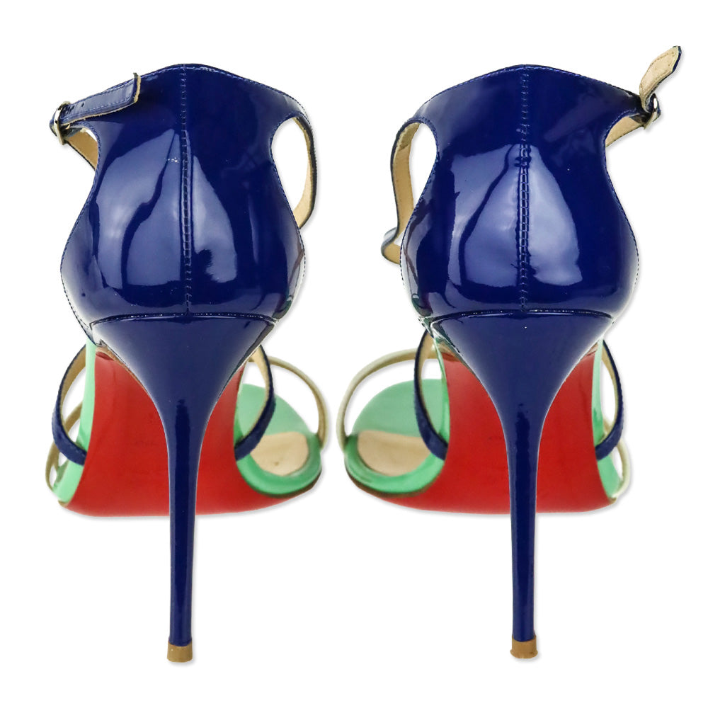 Christian Louboutin Neptune Gomme/Patent Gwynitta 100 Sandals
